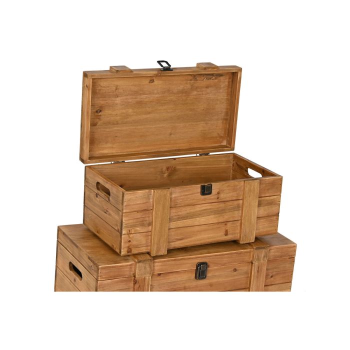 Juego de Baúles DKD Home Decor Madera Marrón Urbano (60 x 31 x 30 cm) 1 Juego de Baúles DKD Home Decor Madera Marrón Urbano (60 x 31 x 30 cm) 1