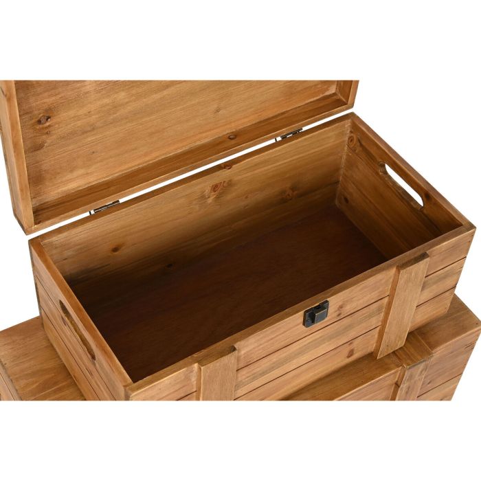 Juego de Baúles DKD Home Decor Madera Marrón Urbano (60 x 31 x 30 cm) 2 Juego de Baúles DKD Home Decor Madera Marrón Urbano (60 x 31 x 30 cm) 2