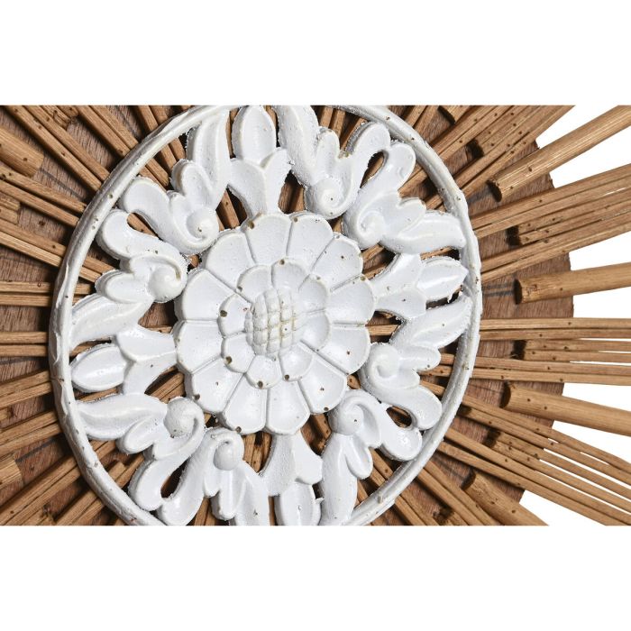 Decoración de Pared DKD Home Decor Marrón Blanco Bambú Madera MDF (70 x 1.5 x 70 cm) 1