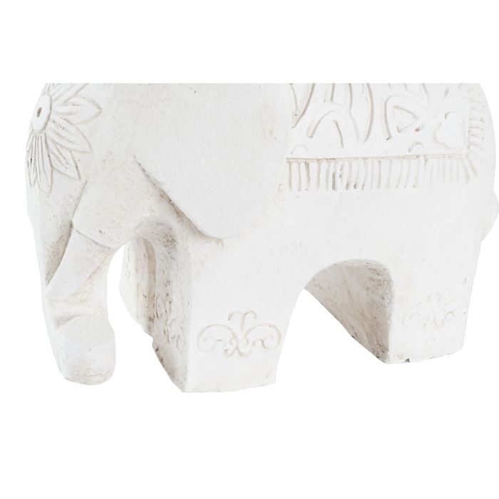 Figura Decorativa DKD Home Decor Acabado envejecido Elefante Blanco Oriental Magnesio (40 x 23 x 56 cm) 1