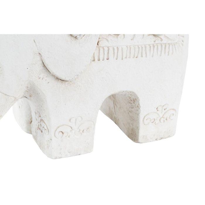 Figura Decorativa DKD Home Decor Acabado envejecido Elefante Blanco Oriental Magnesio (44 x 22 x 40 cm) 1
