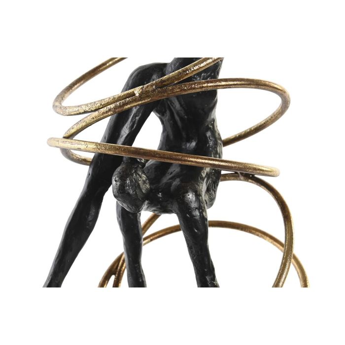 Figura Decorativa DKD Home Decor Negro Dorado Metal Resina Moderno (17 x 14 x 42,5 cm) 1