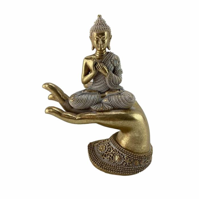 Figura Oriental DKD Home Decor Dorado Gris 9 x 22 x 18 cm (2 Unidades)