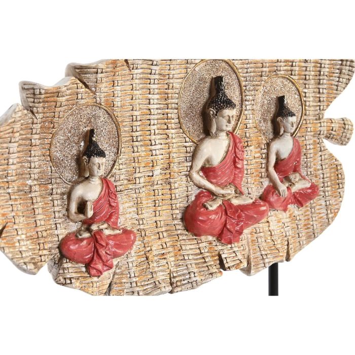 Figura Decorativa DKD Home Decor Rojo Metal Buda Verde Resina Oriental (38 x 6 x 29,5 cm) (2 Unidades) 1