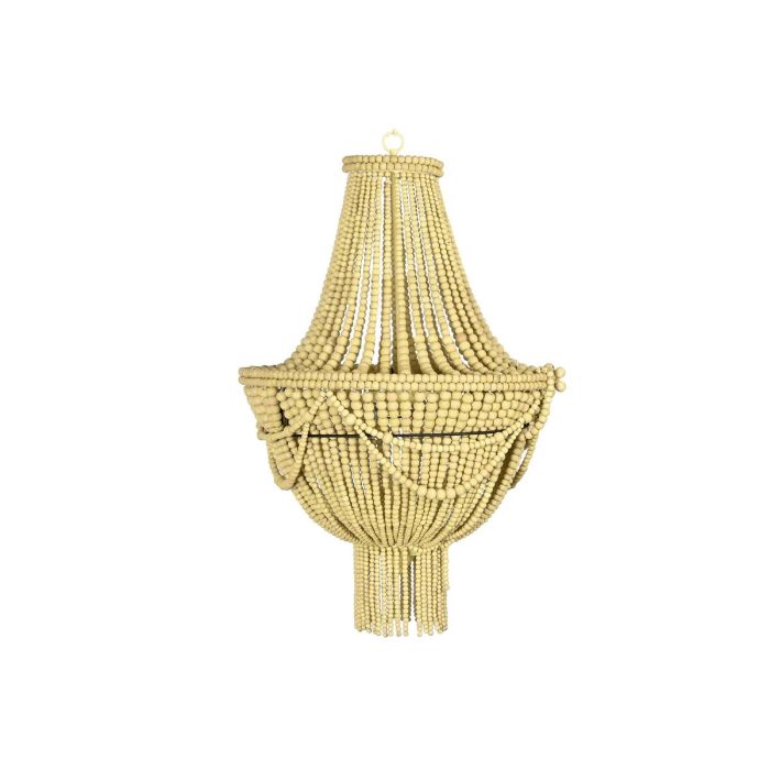 Lámpara de Techo DKD Home Decor Metal Marrón Amarillo 40 W Madera MDF (50 x 50 x 73 cm) 2