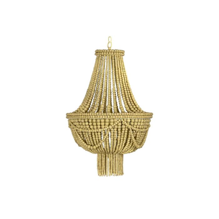 Lámpara de Techo DKD Home Decor Metal Marrón Amarillo 40 W Madera MDF (40 x 40 x 60 cm) 3
