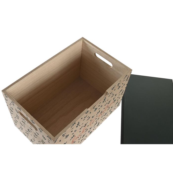 Caja Decorativa DKD Home Decor 28 x 18 x 6,5 cm Natural Madera MDF (2  Unidades)