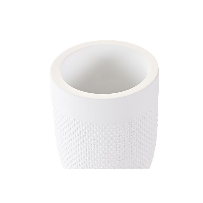 Vaso DKD Home Decor 8 x 8 x 10,5 cm Cemento Blanco 1