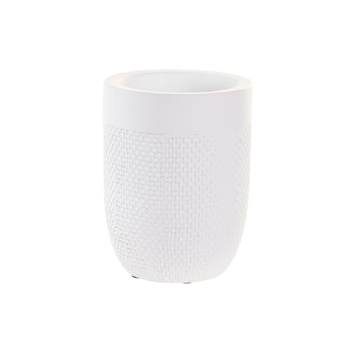 Vaso Basicos DKD Home Decor Blanco 8 x 10.5 x 8 cm