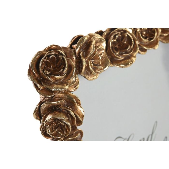 Marco de Fotos DKD Home Decor Dorado Resina Rosas Romántico (18,3 x 3,2 x 22,8 cm) 1