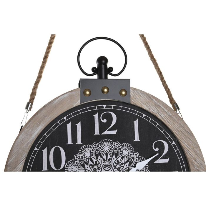 Reloj de Mesa DKD Home Decor Negro Blanco Hierro Mandala Madera MDF (40 x 6,5 x 46 cm) (2 Unidades) 1