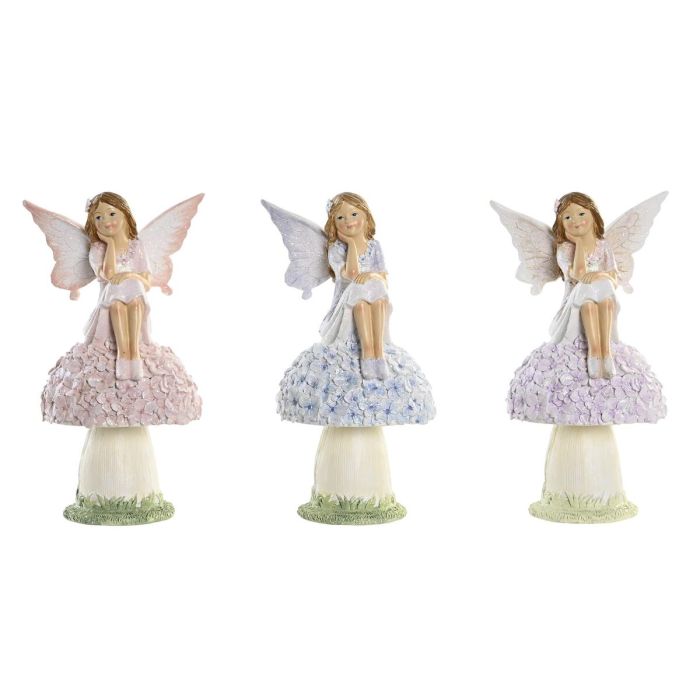 Figura Shabby DKD Home Decor Lila Rosa 8 x 17 x 9.5 cm (3 Unidades)