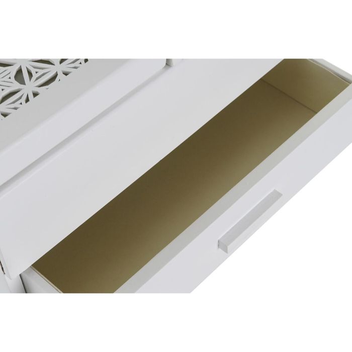 Caja-Joyero DKD Home Decor Cristal Blanco Marfil Madera MDF (30 x 17 x 24 cm) 1