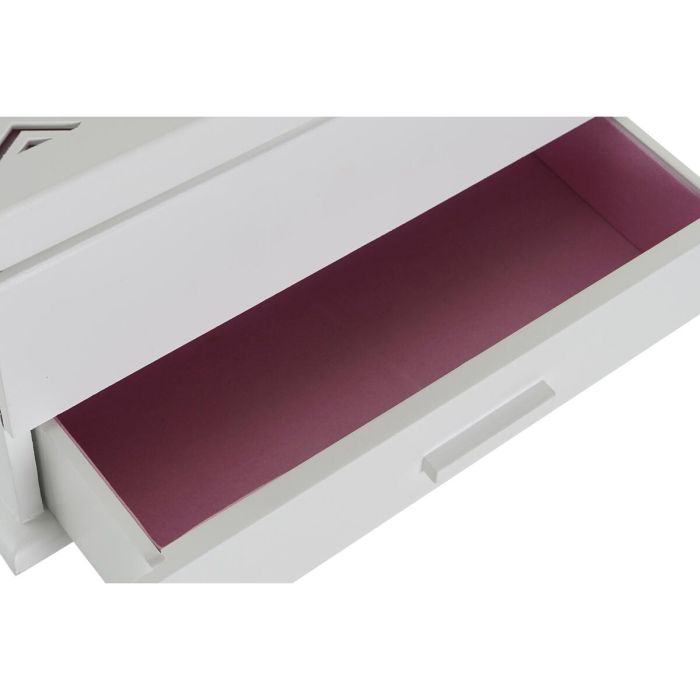 Caja-Joyero DKD Home Decor 16 x 17 x 28 cm Blanco Rosa claro Madera MDF 4