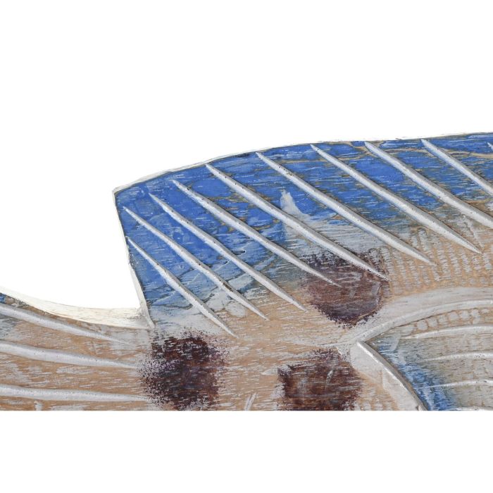 Figura Decorativa DKD Home Decor 40 x 5 x 18 cm Natural Azul Pez Mediterráneo 1