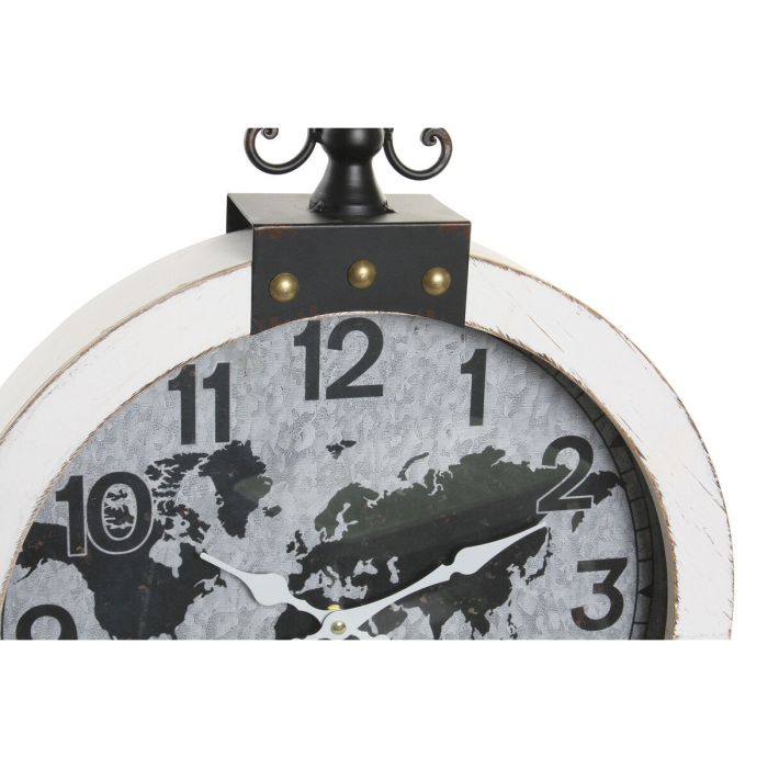 Reloj de Pared DKD Home Decor 40 x 4 x 54 cm Cristal Hierro Madera MDF Mapamundi (2 Unidades) 2