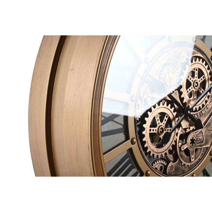 Reloj de Pared DKD Home Decor 65 x 13 x 65 cm Cristal Dorado Hierro 1