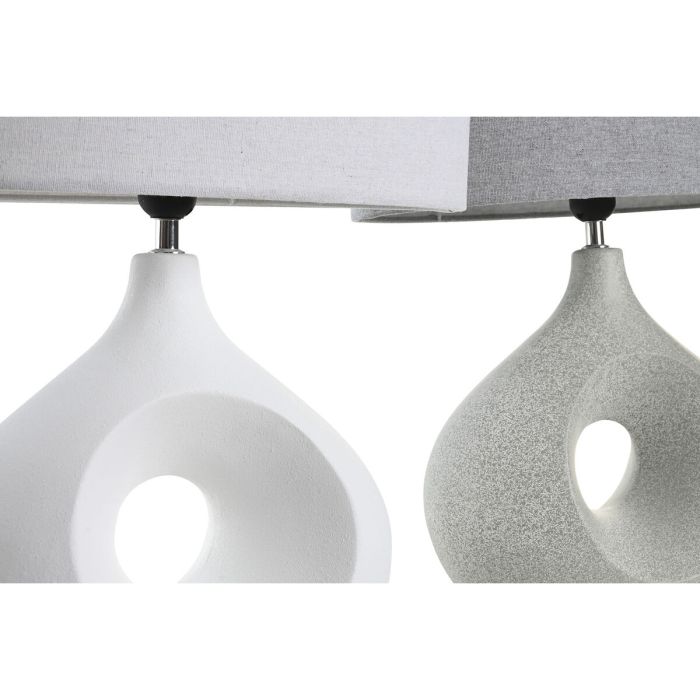 Lámpara de mesa DKD Home Decor Gris Blanco Gres 220 V 50 W (44 x 21 x 57 cm) (2 Unidades) 1