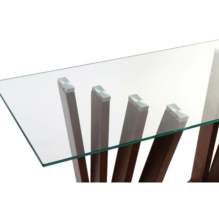 Mesa auxiliar DKD Home Decor Cristal Marrón Transparente Nogal 145 x 45 x 75 cm 4