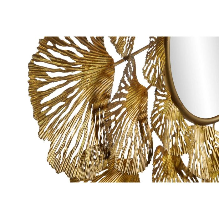 Espejo de pared DKD Home Decor 85,7 x 5,7 x 87,6 cm Cristal Dorado Metal Hoja de planta 2
