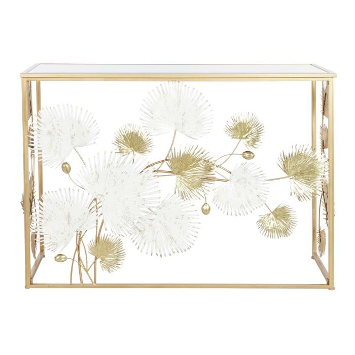 Consola DKD Home Decor Blanco Dorado Metal Espejo 108 x 37 x 80 cm 4