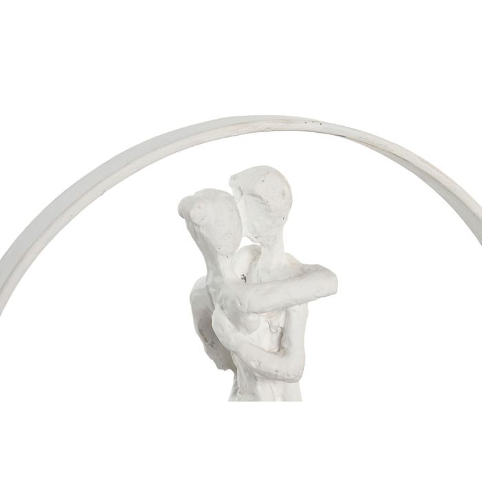 Figura Decorativa DKD Home Decor 24 x 9 x 26 cm Blanco Resina Madera de mango Pareja 1