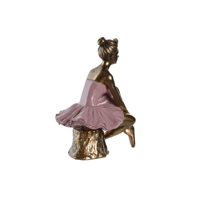 Figura Decorativa DKD Home Decor Rosa Blanco Resina Bailarina Ballet Moderno (12 x 9,5 x 15,5 cm) (2 Unidades) 2