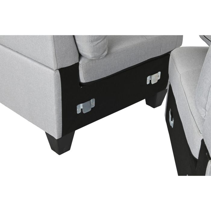 Sofá Chaise Longue DKD Home Decor Gris claro Polipropileno Moderno 244 x 146 x 81 cm 6