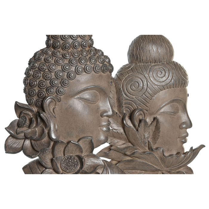 Figura Decorativa DKD Home Decor 23 x 8 x 42 cm Negro Marrón Buda Oriental (2 Unidades) 1