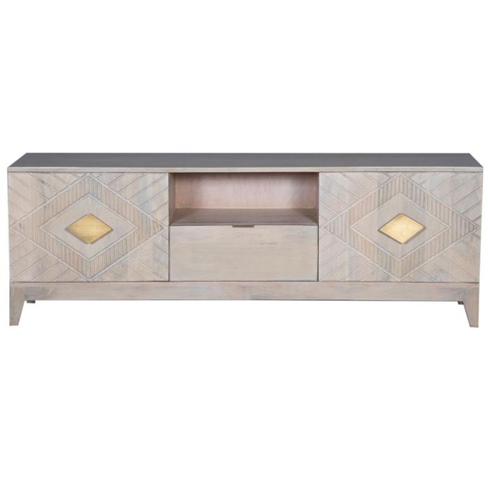 Mueble de TV DKD Home Decor Beige Metal Madera de mango 175 x 40 x 60 cm