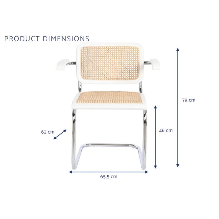 Silla de suelo DKD Home Decor Blanco Plateado Natural 65,5 x 62 x 79 cm 3