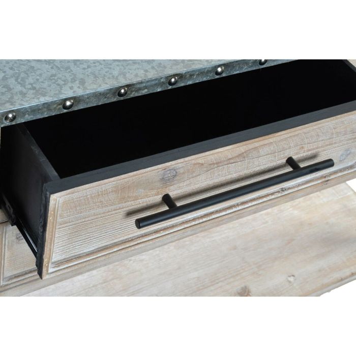 Mueble Auxiliar DKD Home Decor 120,5 x 34,5 x 86 cm Natural Madera Aluminio 2
