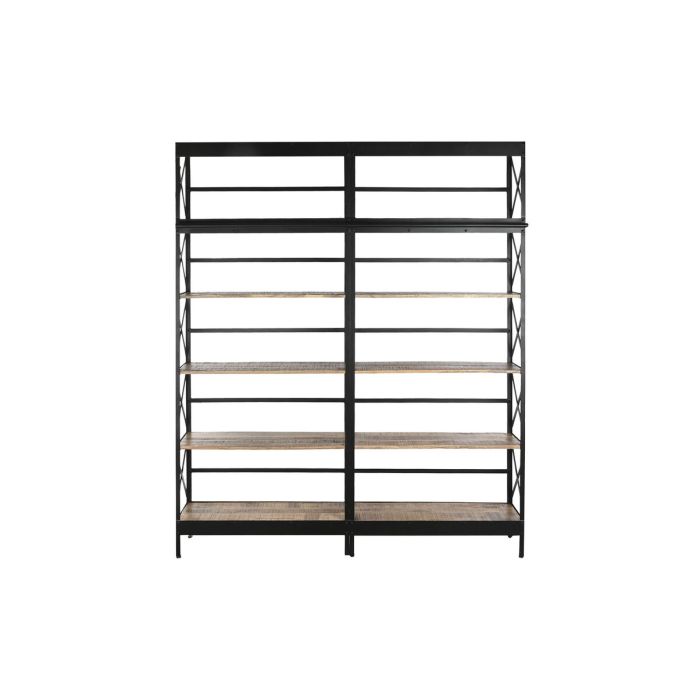 Estantería DKD Home Decor 180 x 35 x 220 cm Natural Negro Metal Madera de mango