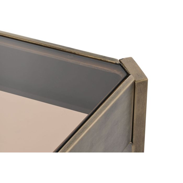 Mesa de Centro DKD Home Decor 102 x 62 x 53 cm Cristal Metal Aluminio 2