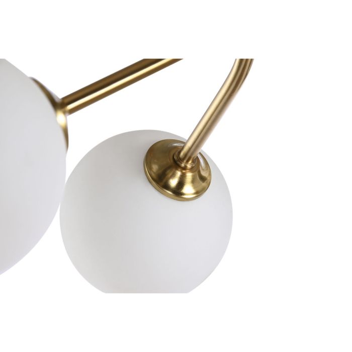 Lámpara de Techo DKD Home Decor Blanco Dorado Metal Cristal 9 W 110 x 38 x 38 cm 3