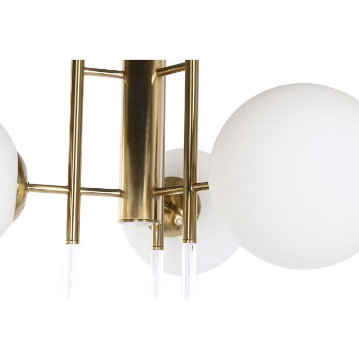 Lámpara de Techo DKD Home Decor 64 x 64 x 64 cm Cristal Dorado Metal Blanco 50 W 6