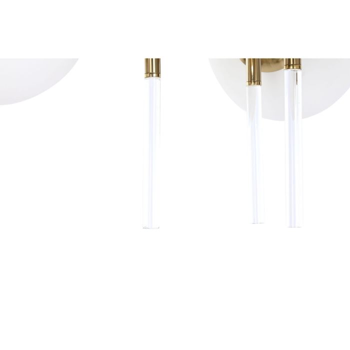 Lámpara de Techo DKD Home Decor 64 x 64 x 64 cm Cristal Dorado Metal Blanco 50 W 5