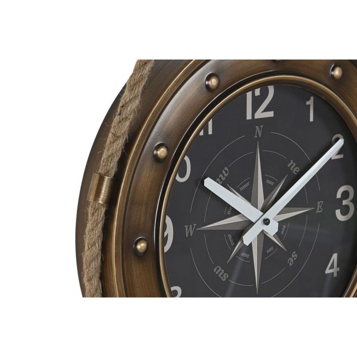 Reloj de Pared DKD Home Decor 43 x 8 x 71 cm Cristal Negro Dorado Hierro (2 Unidades) 3