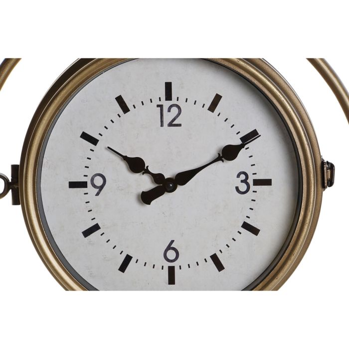 Reloj de Pared DKD Home Decor 43 x 14,5 x 47 cm Cristal Gris Dorado Hierro Tradicional (2 Unidades) 3