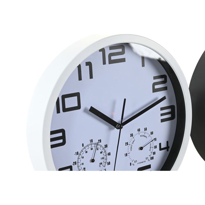 Reloj de Pared DKD Home Decor 25,5 x 4 x 25,5 cm Negro Blanco Poliestireno (2 Unidades) 2