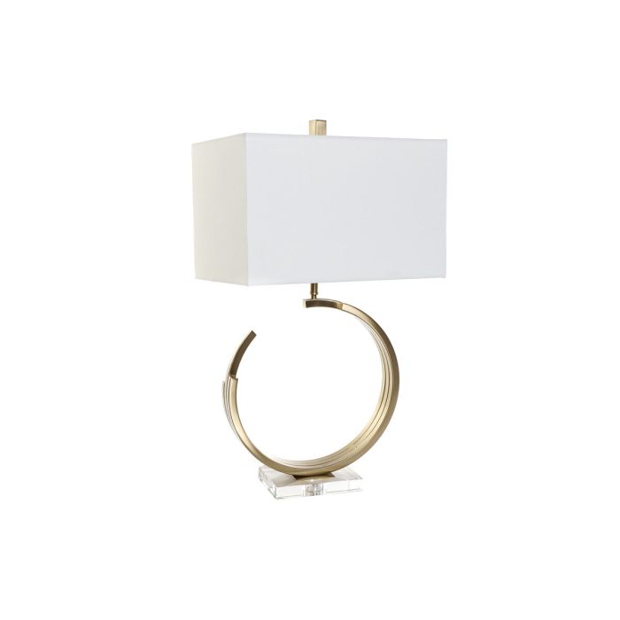Lámpara de mesa DKD Home Decor 40 x 23 x 68 cm Cristal Dorado Metal Transparente Blanco 40 W 240 V 1