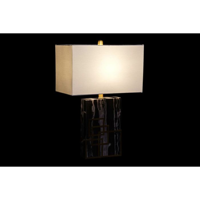 Lámpara de mesa DKD Home Decor 40 x 23 x 58 cm Negro Dorado Metal Blanco 220 V 60 W 1