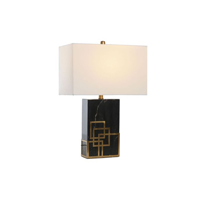 Lámpara de mesa DKD Home Decor 40 x 23 x 58 cm Negro Dorado Metal Blanco 220 V 60 W 2