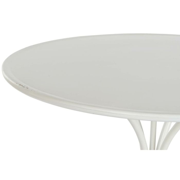 Mesa auxiliar DKD Home Decor 81 x 81 x 81,5 cm Metal Blanco 4