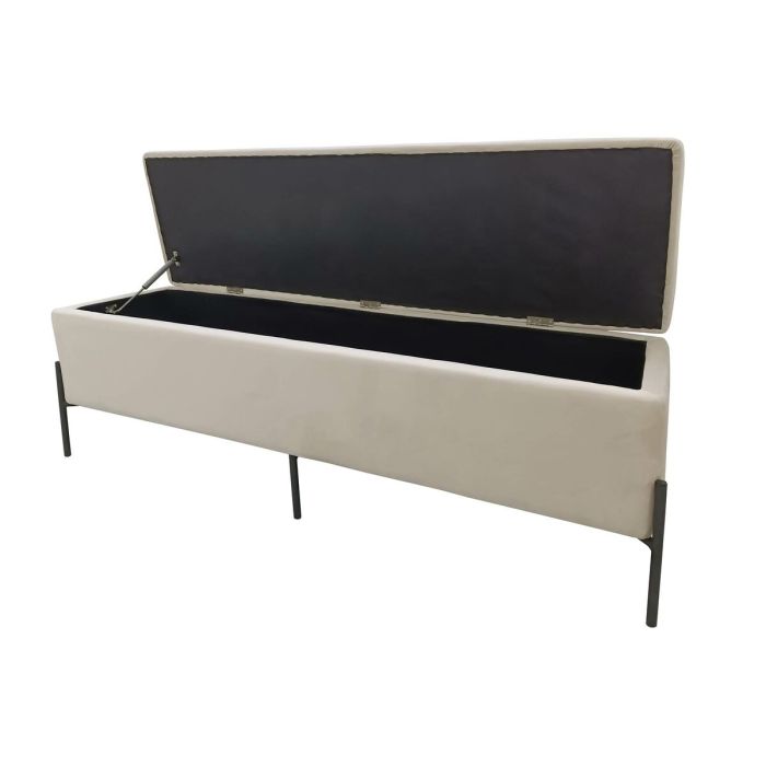 Banqueta DKD Home Decor Crema Metal 140 x 40 x 45 cm 2