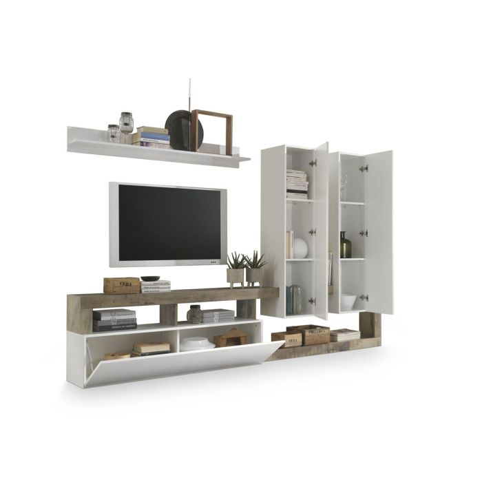 Mueble de TV DKD Home Decor Blanco Metal Aluminio Madera MDF 277 x 75 x 173 cm 277 x 35 x 173 cm