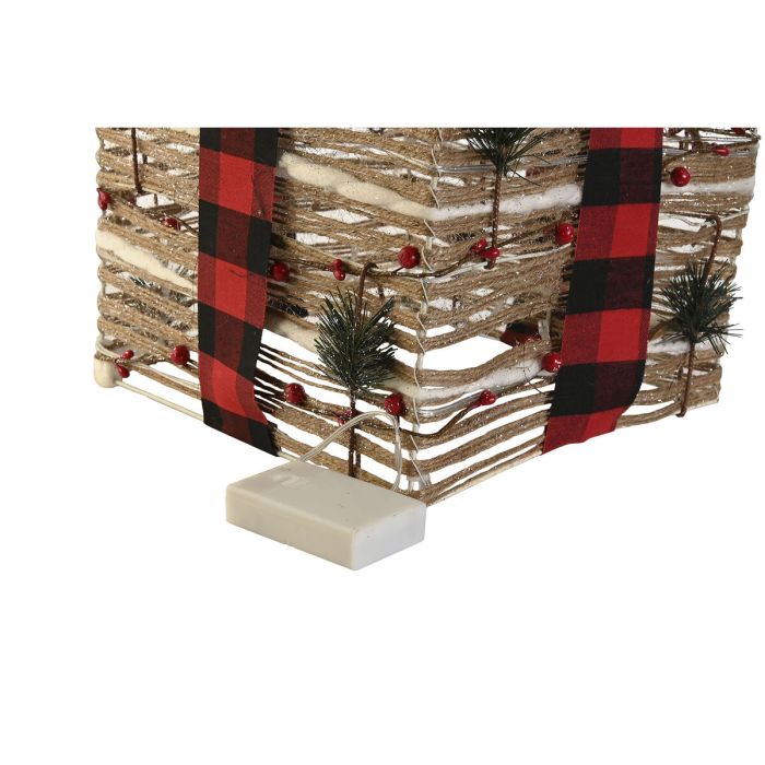 Adorno Navideño DKD Home Decor Rojo Natural 25 x 25 x 25 cm (3 Piezas) 2