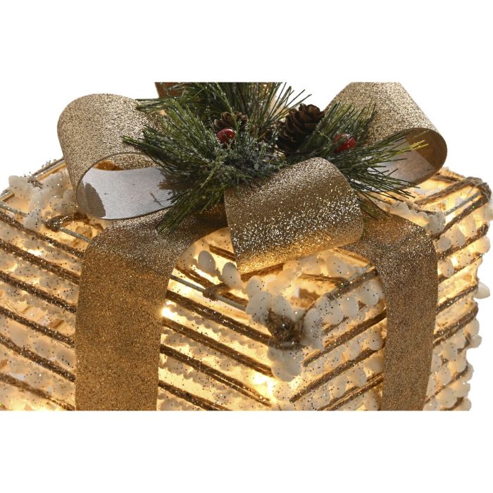 Adorno Navideño DKD Home Decor Blanco Dorado Natural 25 x 25 x 25 cm (3 Piezas) 3