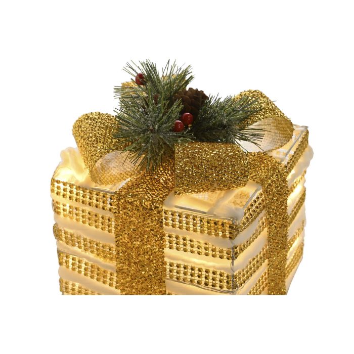 Adorno Navideño DKD Home Decor Blanco Rojo Dorado 25 x 25 x 25 cm (3 Piezas) 3