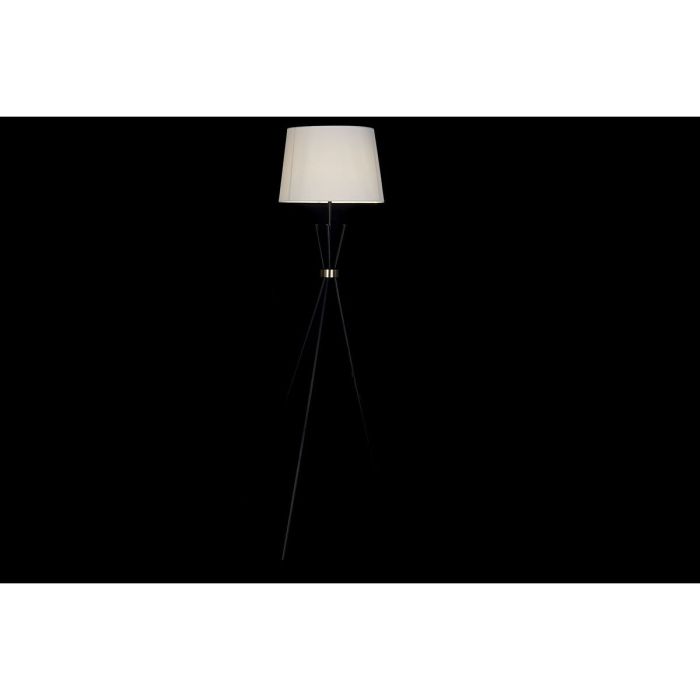 Lámpara de Pie DKD Home Decor 40 x 40 x 161 cm Negro Dorado Metal Blanco 220 V 50 W 2